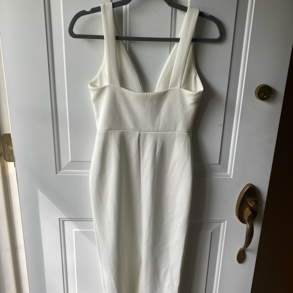 ASOS White Knee Length Midi Dress - Picture 4 of 5